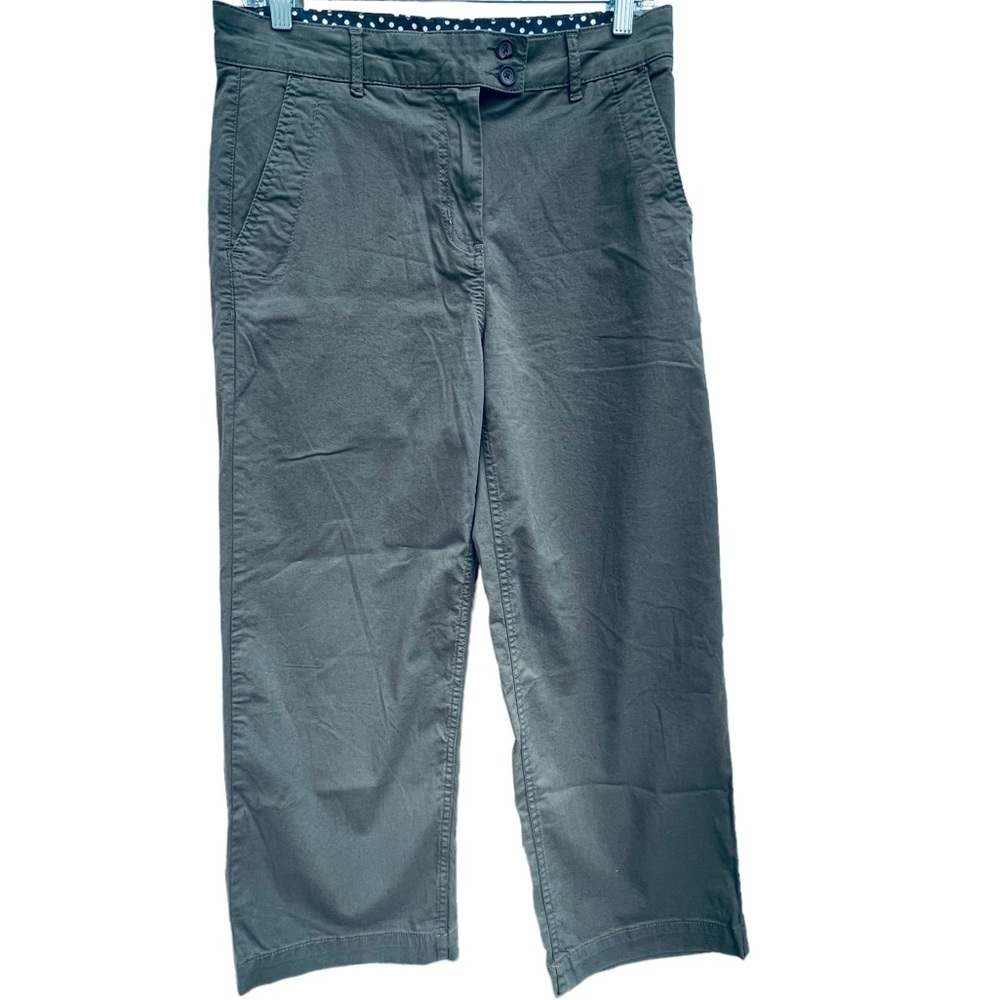 BODEN Wideleg Crop Green Button Pants Chino Slacks Khakis size 6 US women’s 6898